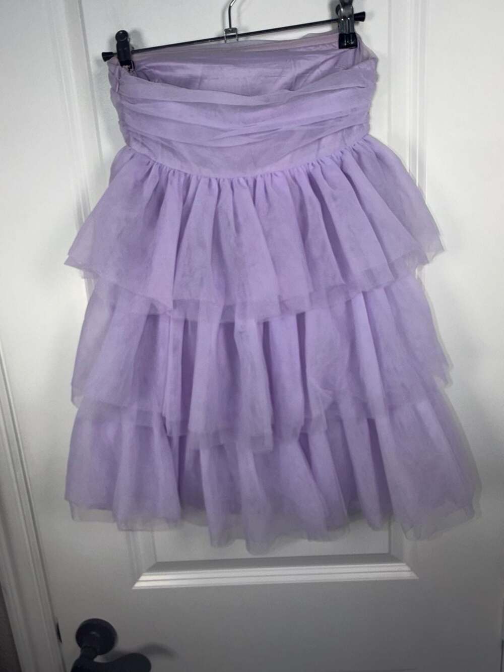 Beginning Boutique Birthday Girl Lilac Strapless Ruffled Mini Party Dress